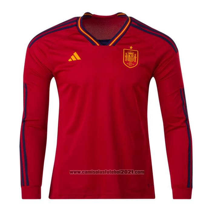 Camisola Espanha 1º Manga Comprida 2022